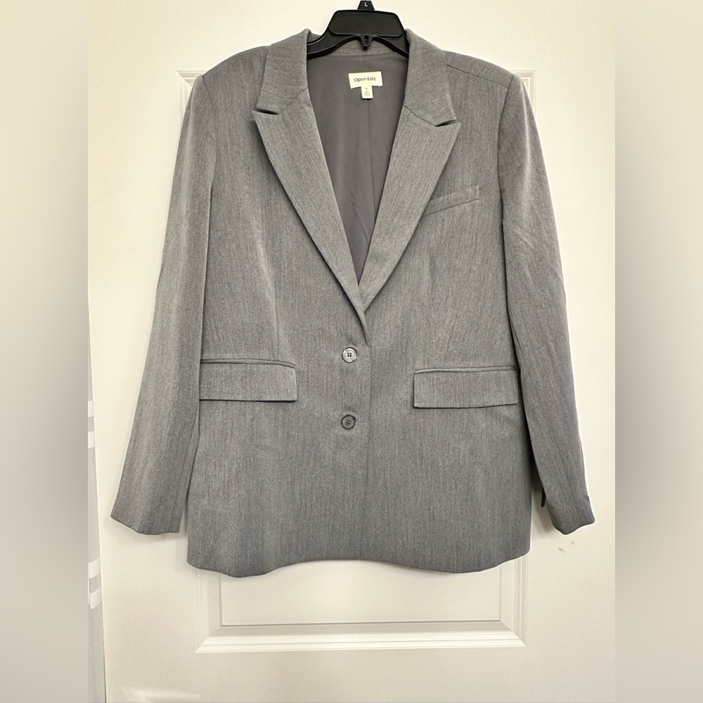 Open Edit Gray Double Button Blazer - Sz XL